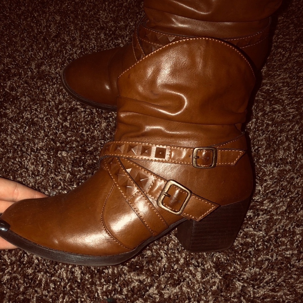 Heeled Brown Booties